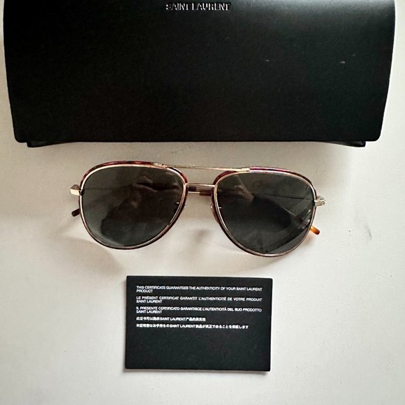 Saint Laurent Tortoiseshell Aviators - Picture 3 of 4
